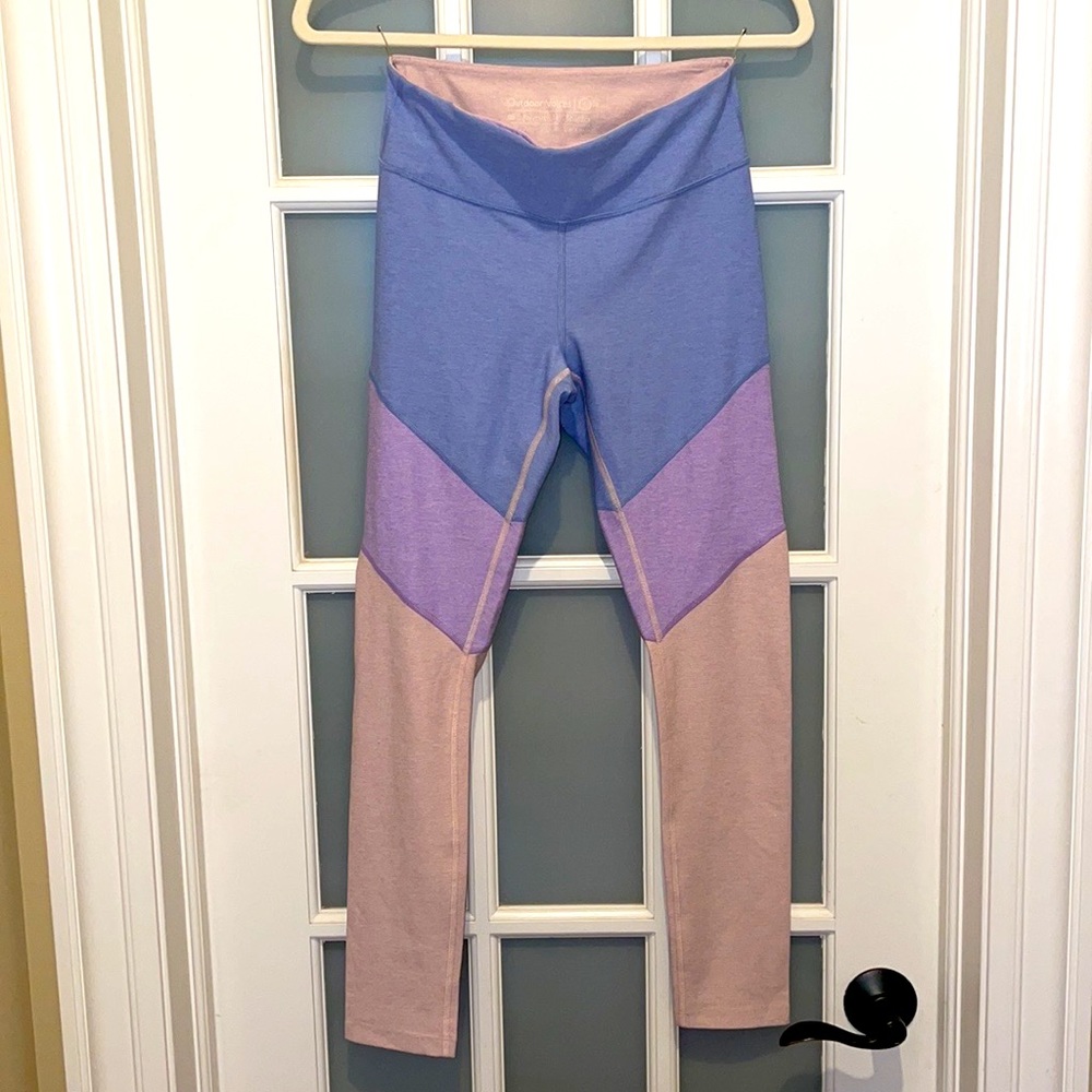 Outdoor Voices: Purple Color-Block Workout Leggings - Size Small